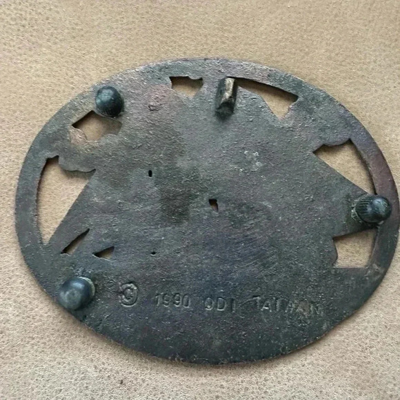 Vintage Copper Finish Cast Iron Sail Boat Trivet / ODI 1990 Taiwan Ocean Clouds - Picture 3 of 6